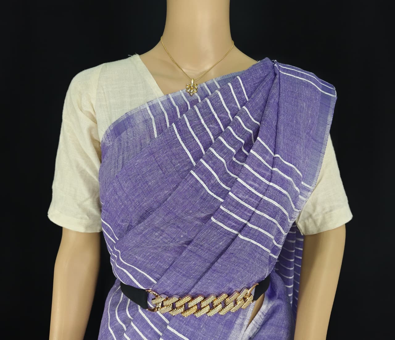 Kattan Silk Striped Sequence Saree.
