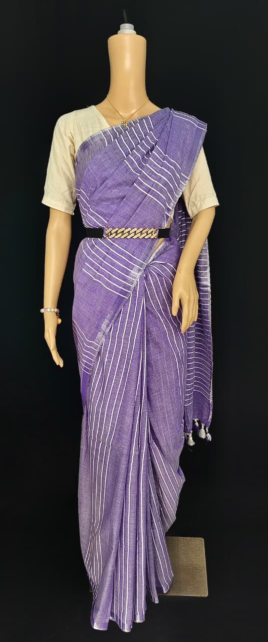 Kattan Silk Striped Sequence Saree.