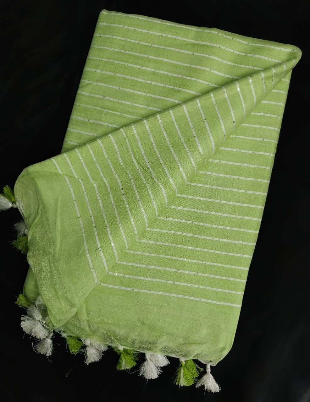Kattan Silk Striped Sequence Saree.