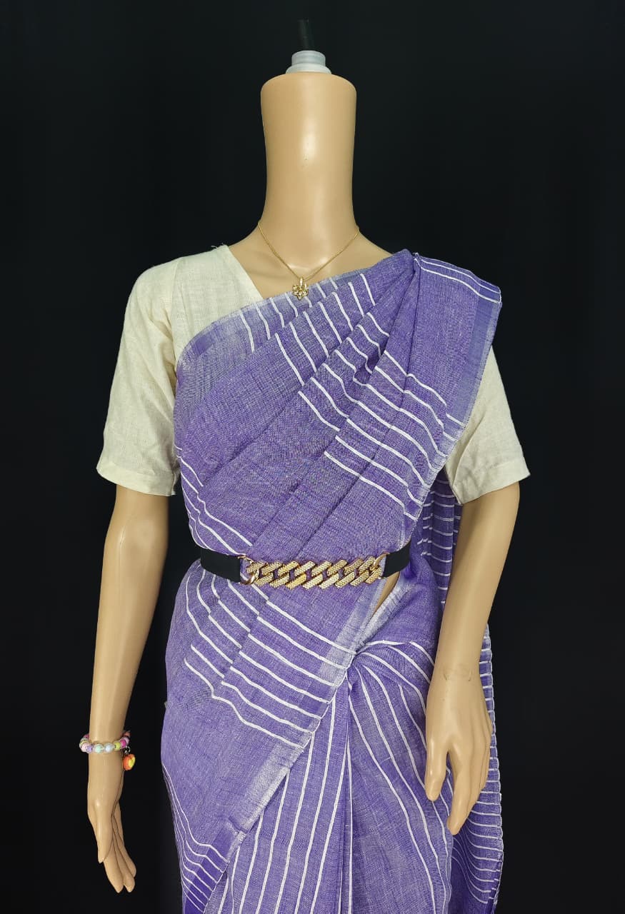 Kattan Silk Striped Sequence Saree.