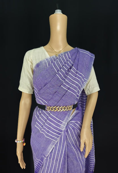 Kattan Silk Striped Sequence Saree.
