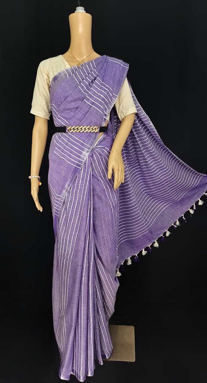 Kattan Silk Striped Sequence Saree.