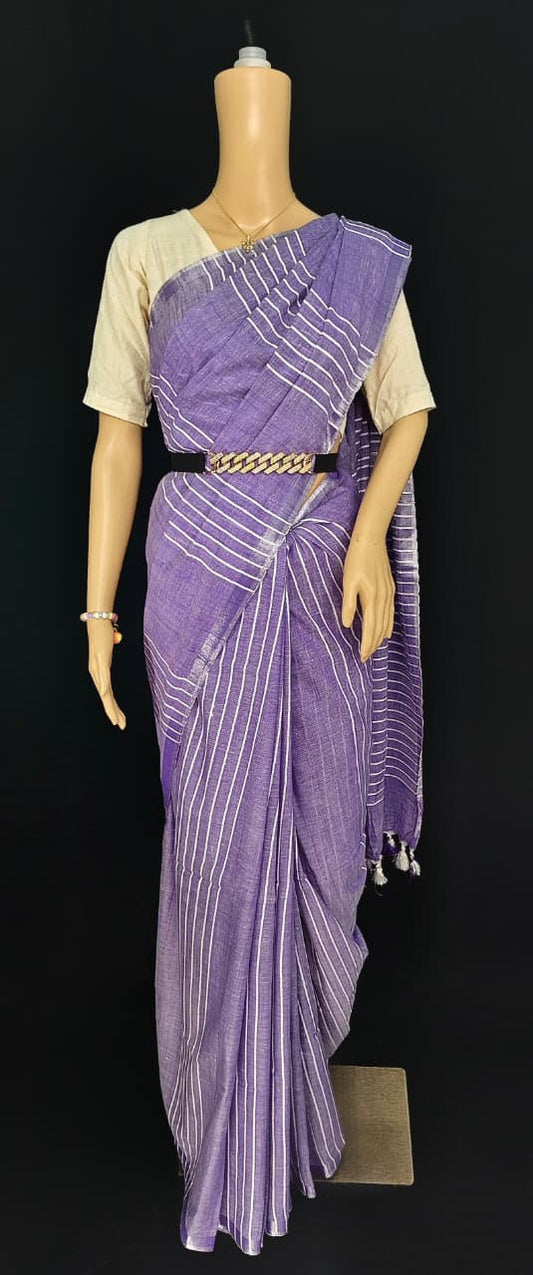 Kattan Silk Striped Sequence Saree.