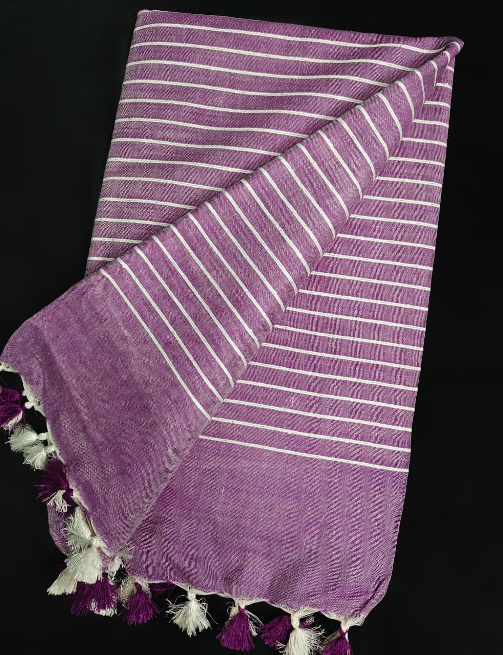 Kattan Silk Striped Sequence Saree.