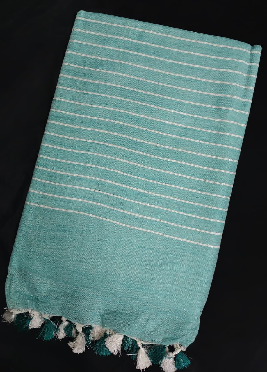 Kattan Silk Striped Sequence Saree.