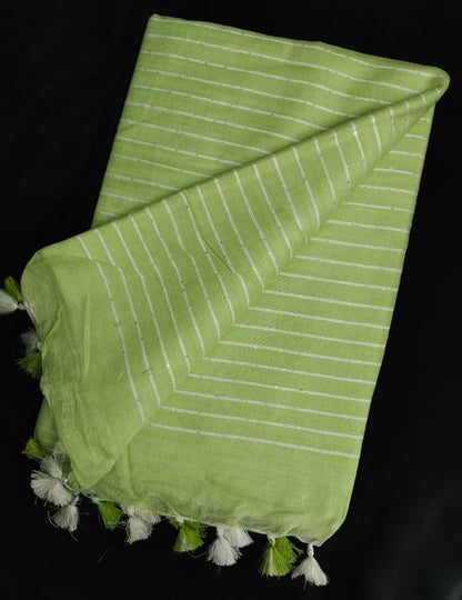 Kattan Silk Striped Sequence Saree.